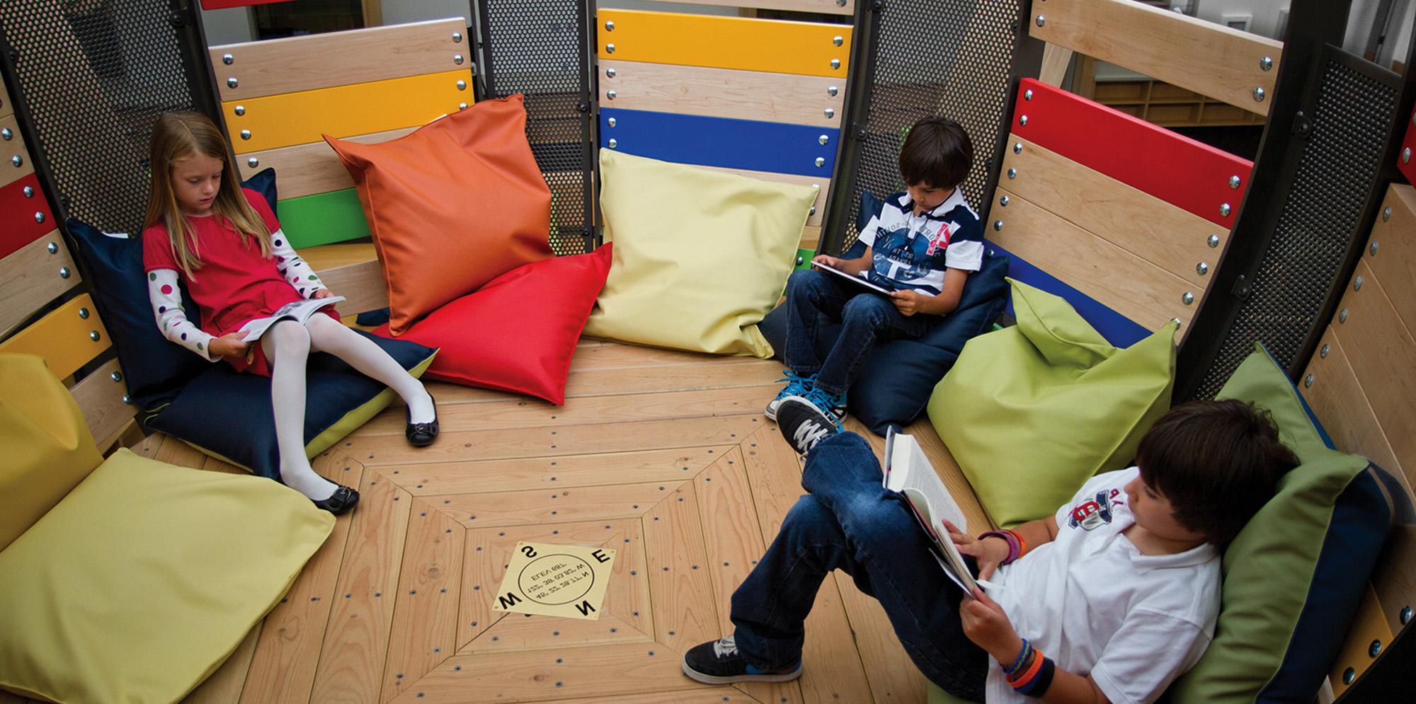 Trillium Creek Public School students in a reading area